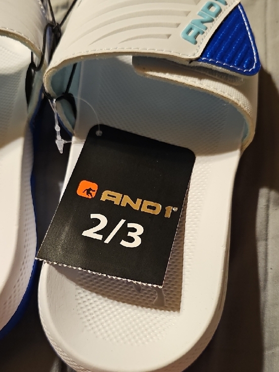 And1 White and Blue Kids' Slide Sandals - Picture 4 of 4